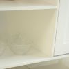 Kitchen Island Cart with drawers, cabinets, wine racks, partitions, towel racks, White-Beech