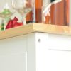Kitchen Island Cart with drawers, cabinets, wine racks, partitions, towel racks, White-Beech