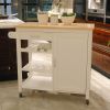 Kitchen Island Cart with drawers, cabinets, wine racks, partitions, towel racks, White-Beech